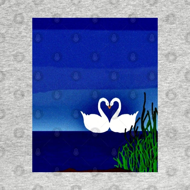 "Evening Love" swan art design products by Mzzart